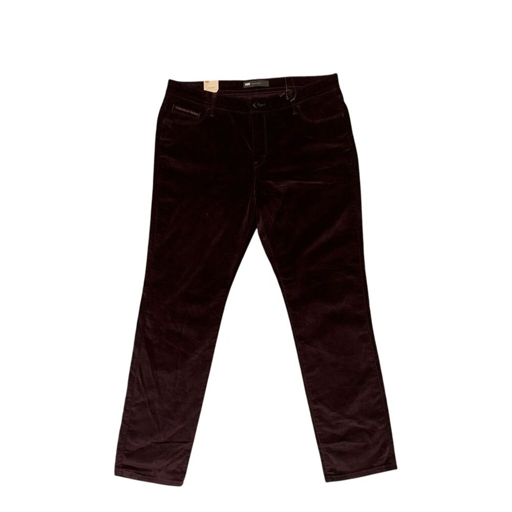 NWT Levis Faux Velvet Pants Plus Size Womens 16M 31 Mid Rise Skinny Leg Slim Fit - Picture 2 of 8
